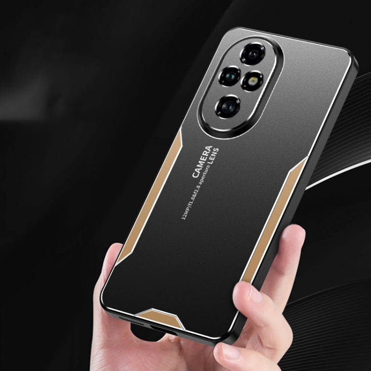 For Honor 200 Pro Blade Series TPU Hybrid Metal Phone Case(Silve)