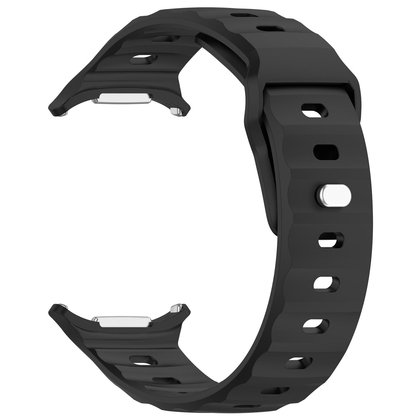 For Samsung Galaxy Watch Ultra 47mm Solid Color Reverse Buckle Silicone Watch Band(Black)