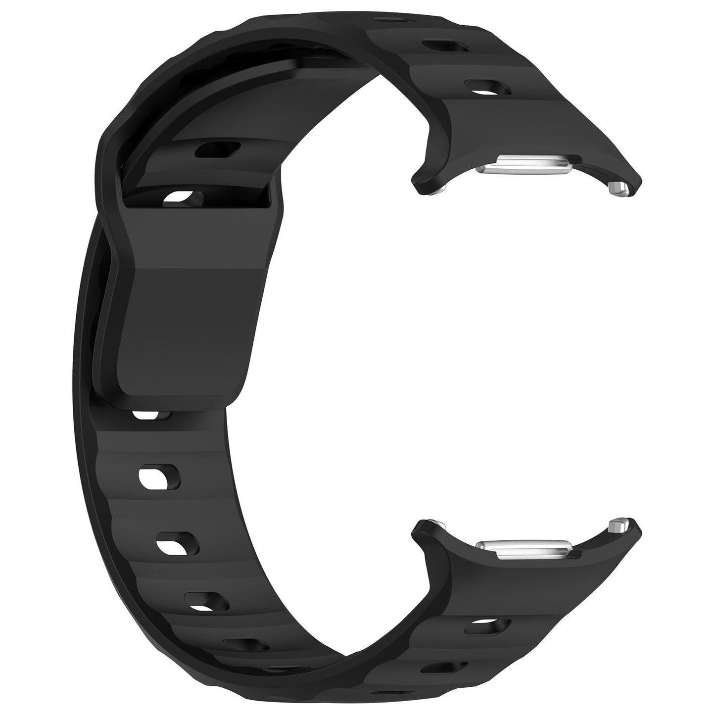 For Samsung Galaxy Watch Ultra 47mm Solid Color Reverse Buckle Silicone Watch Band(Black)