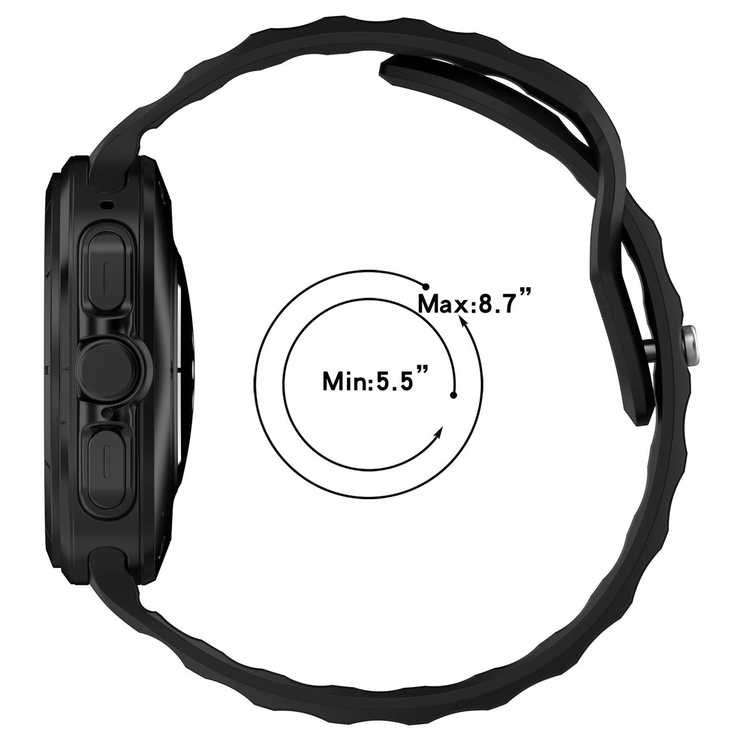 For Samsung Galaxy Watch Ultra 47mm Solid Color Reverse Buckle Silicone Watch Band(Black)