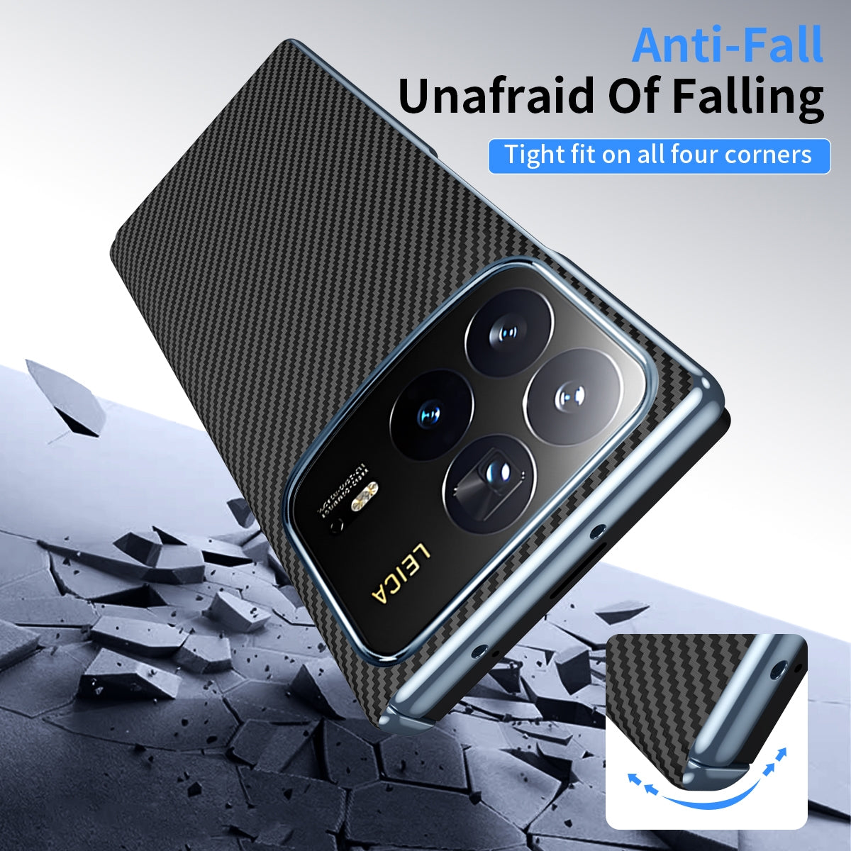 For Xiaomi MIX Fold 4 Electroplated Carbon Fiber Pattern Folding Phone Case with Hinge(Black)