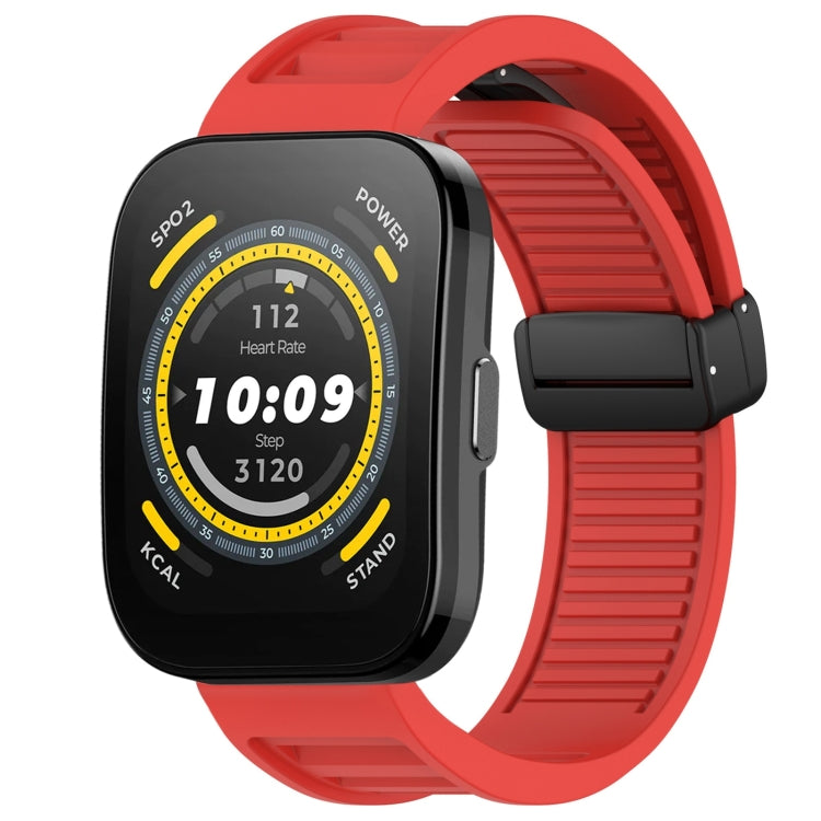 22mm Fold Magnetic Buckle Silicone Watch Band, For Amazfit Balance, For Amazfit Bip 5