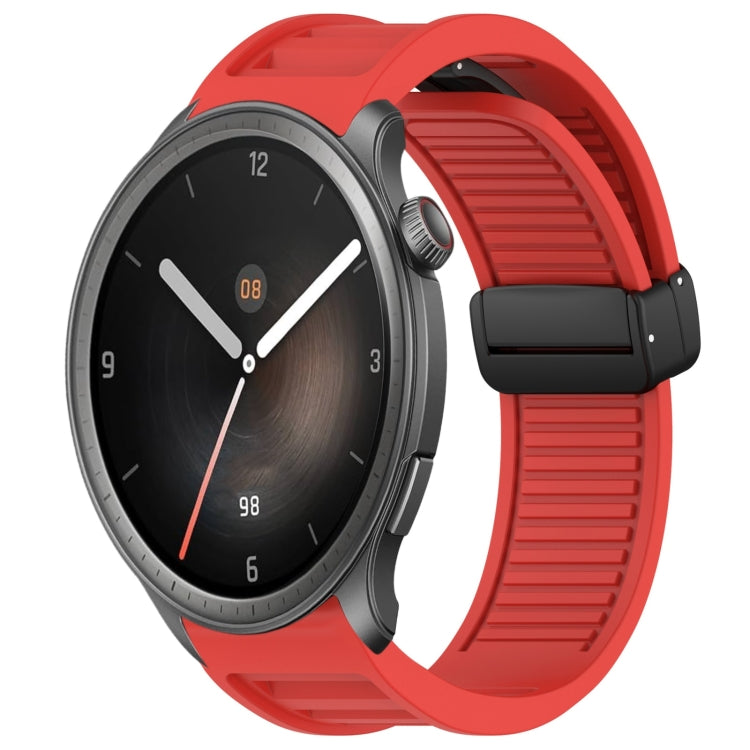 22mm Fold Magnetic Buckle Silicone Watch Band, For Amazfit Balance, For Amazfit Bip 5
