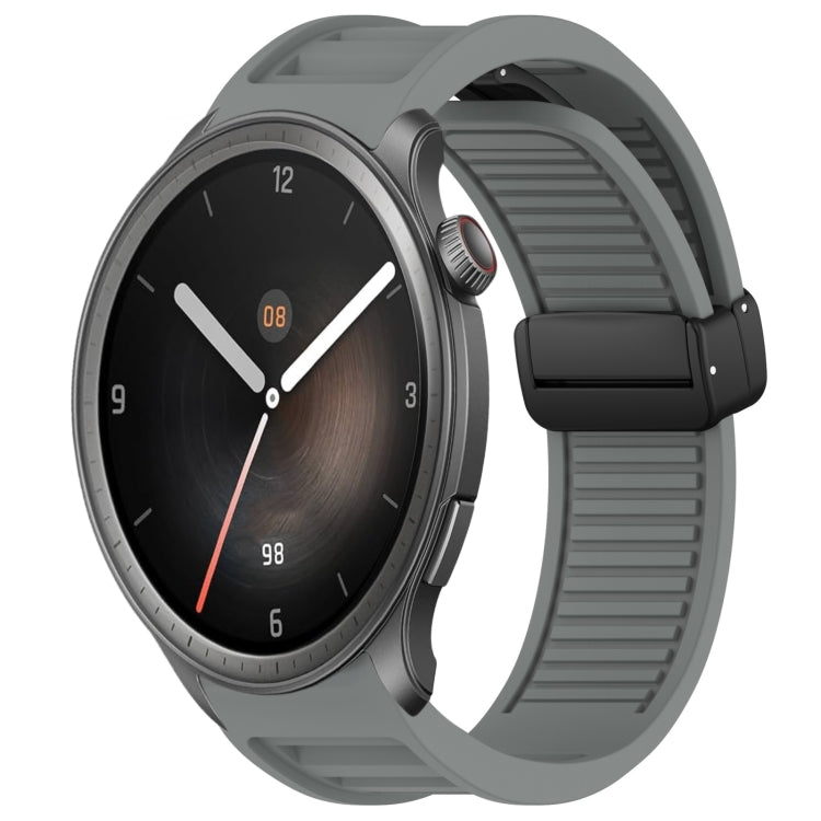 22mm Fold Magnetic Buckle Silicone Watch Band, For Amazfit Balance, For Amazfit Bip 5