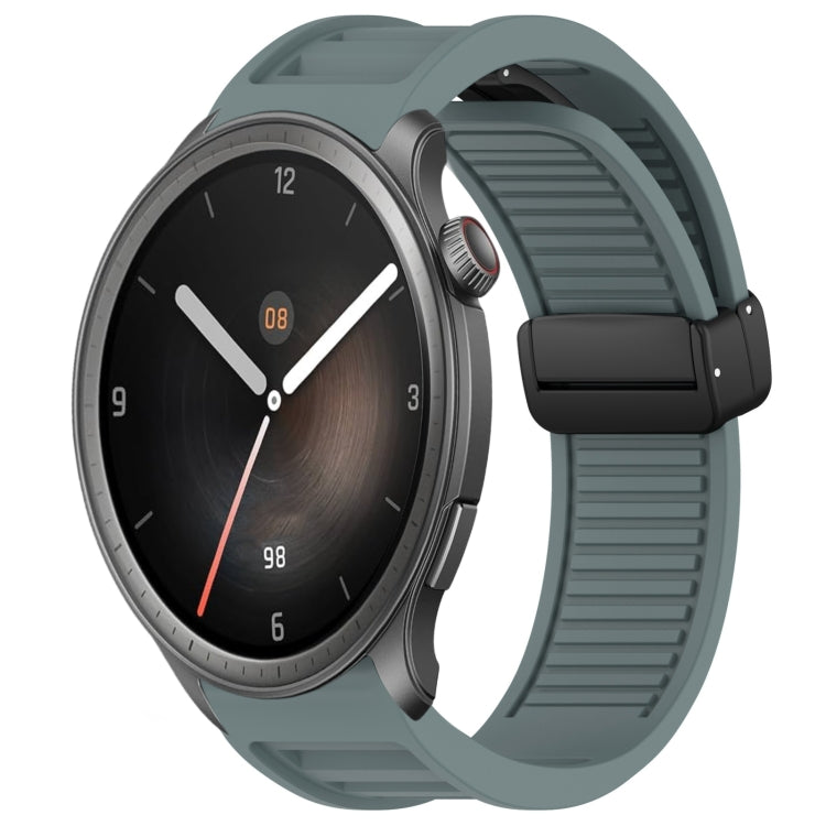 22mm Fold Magnetic Buckle Silicone Watch Band, For Amazfit Balance, For Amazfit Bip 5