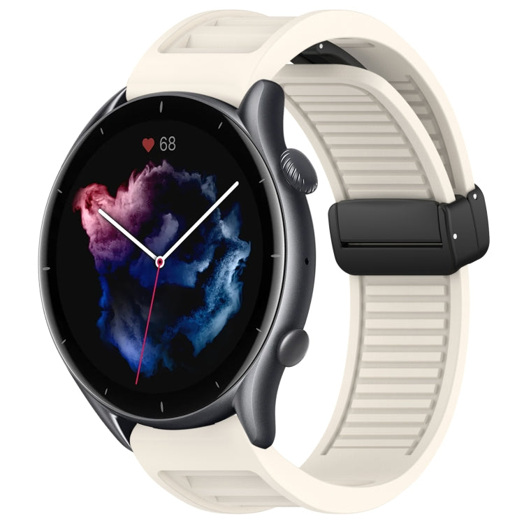 22mm Fold Magnetic Buckle Silicone Watch Band, For Amazfit GTR 3, For Amazfit GTR 2e