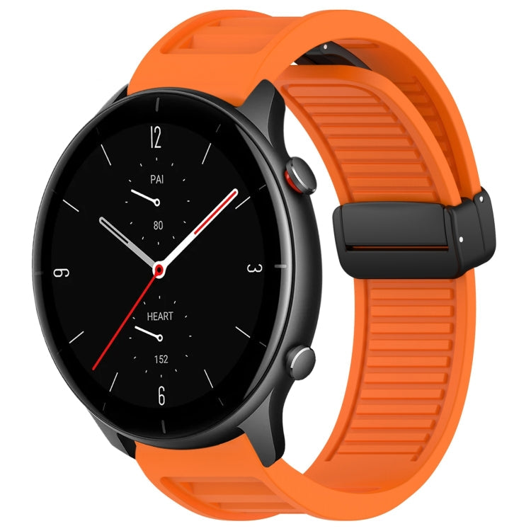 22mm Fold Magnetic Buckle Silicone Watch Band, For Amazfit GTR 3, For Amazfit GTR 2e