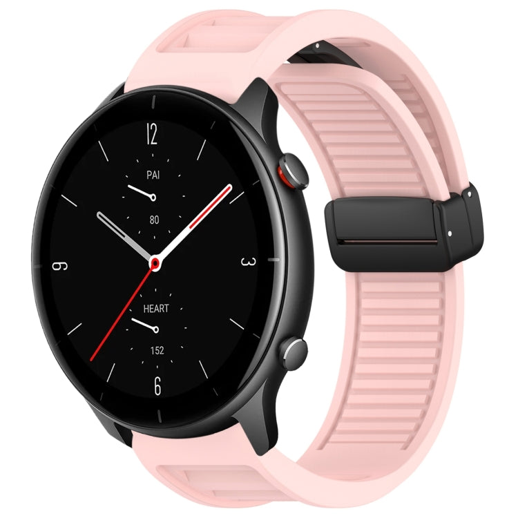 22mm Fold Magnetic Buckle Silicone Watch Band, For Amazfit GTR 3, For Amazfit GTR 2e
