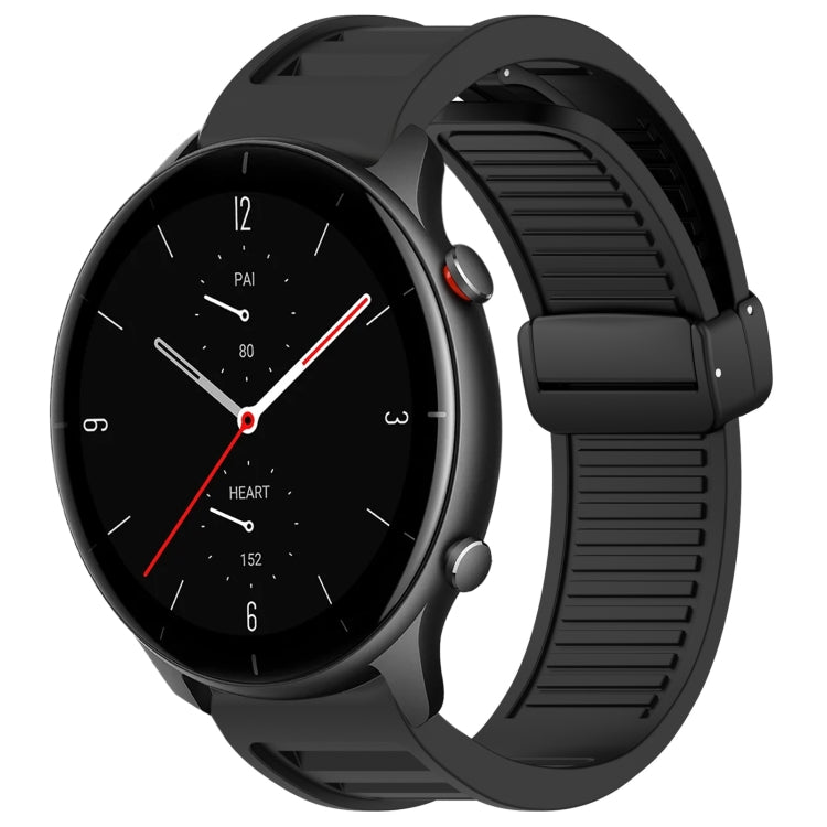 22mm Fold Magnetic Buckle Silicone Watch Band, For Amazfit GTR 3, For Amazfit GTR 2e