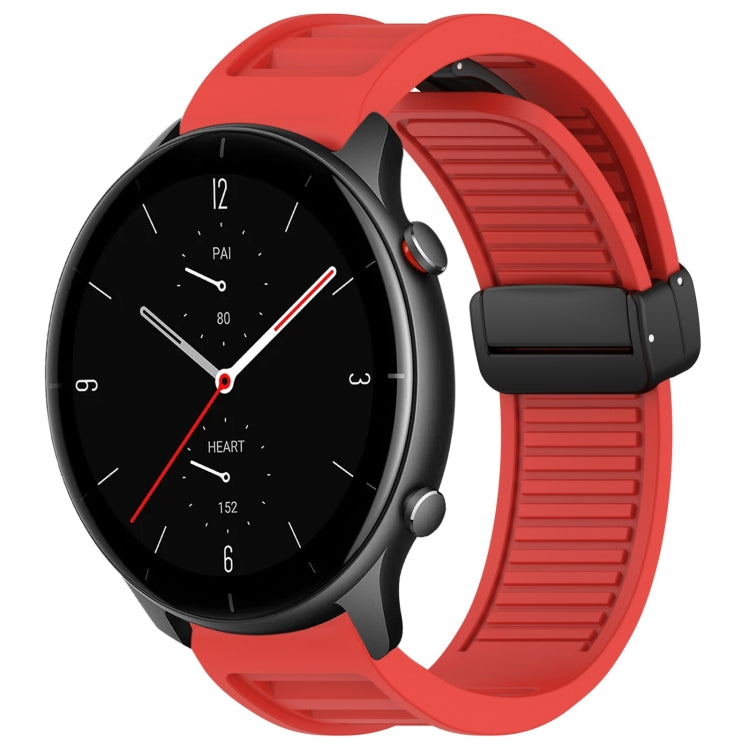 22mm Fold Magnetic Buckle Silicone Watch Band, For Amazfit GTR 3, For Amazfit GTR 2e