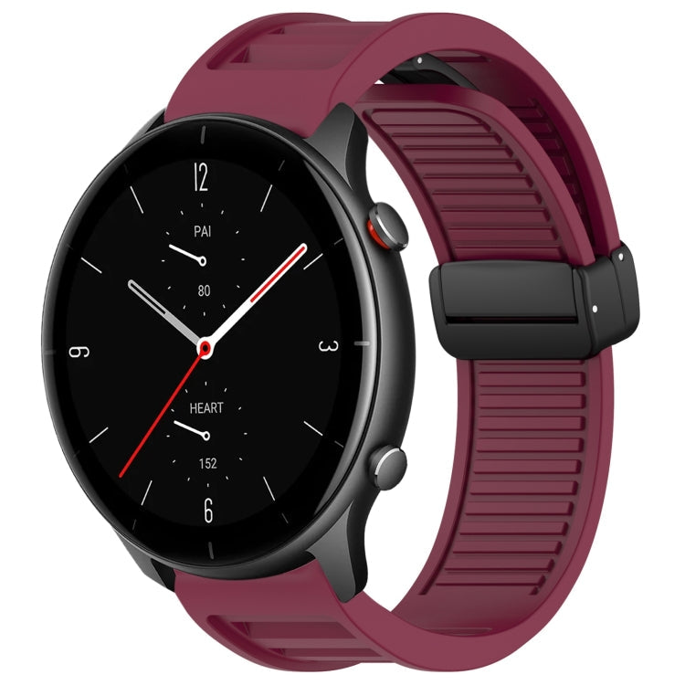 22mm Fold Magnetic Buckle Silicone Watch Band, For Amazfit GTR 3, For Amazfit GTR 2e