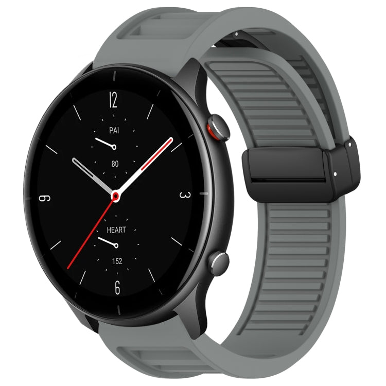 22mm Fold Magnetic Buckle Silicone Watch Band, For Amazfit GTR 3, For Amazfit GTR 2e