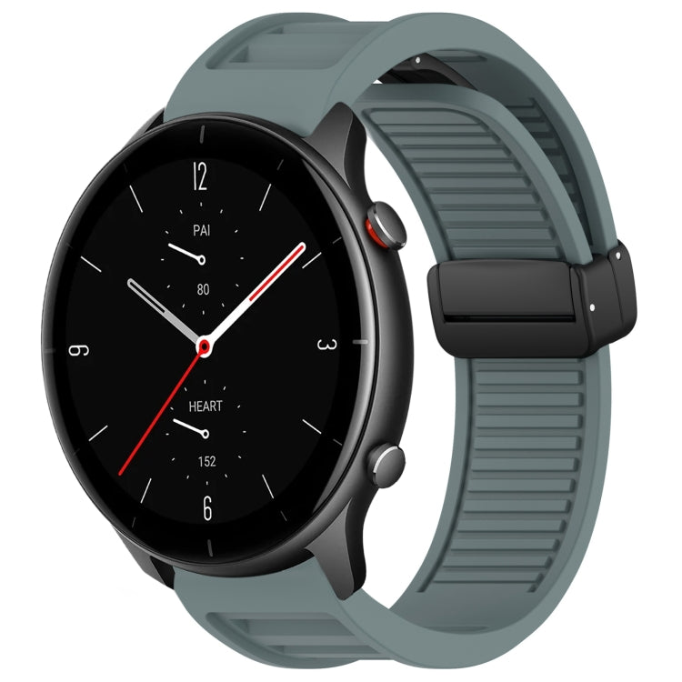 22mm Fold Magnetic Buckle Silicone Watch Band, For Amazfit GTR 3, For Amazfit GTR 2e