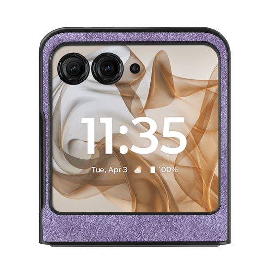 For Motorola Razr 50 Ultra Vintage Leather PC Back Cover Phone Case(Purple)