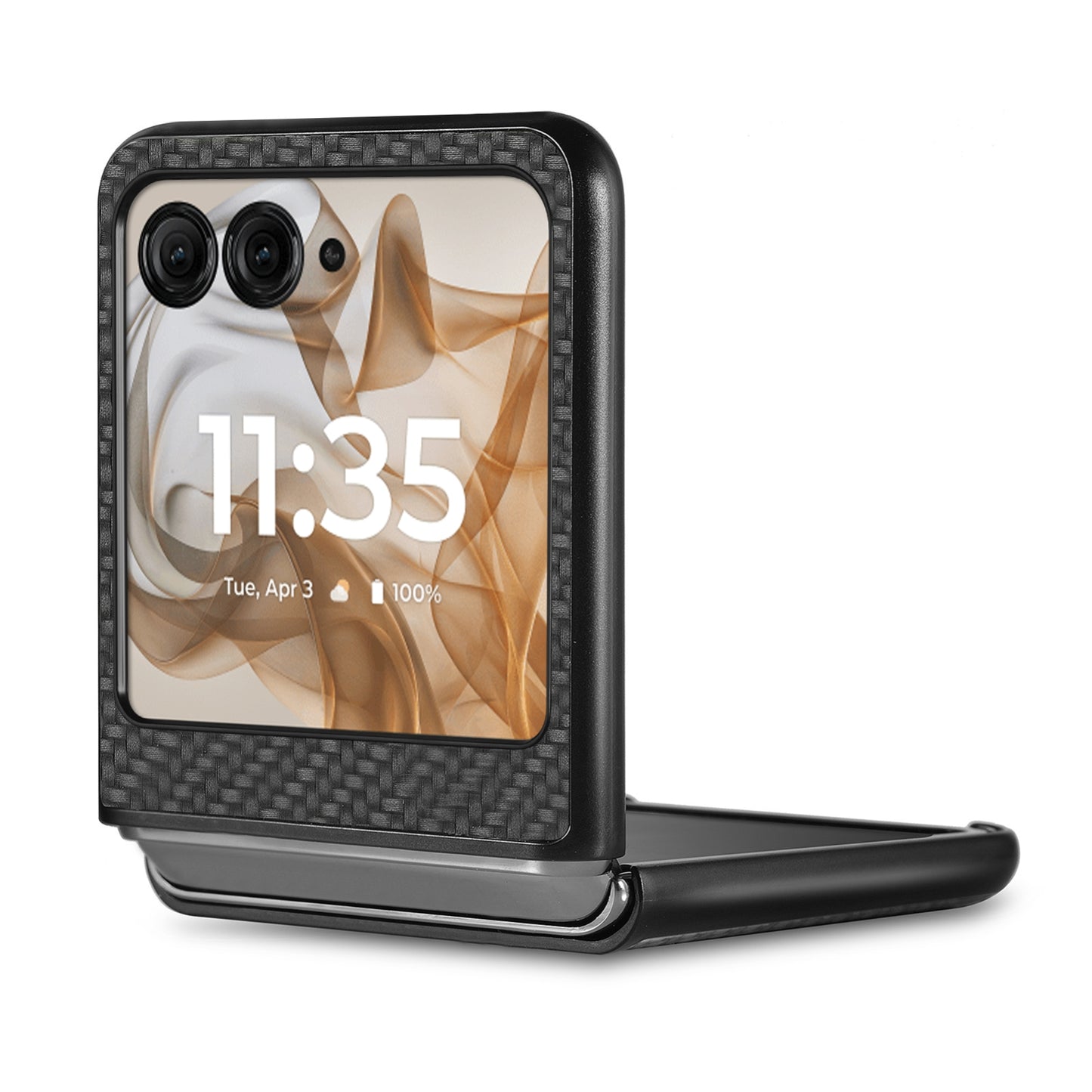 For Motorola Razr 50 Ultra Carbon Fiber Texture Leather Back Phone Case(Black)