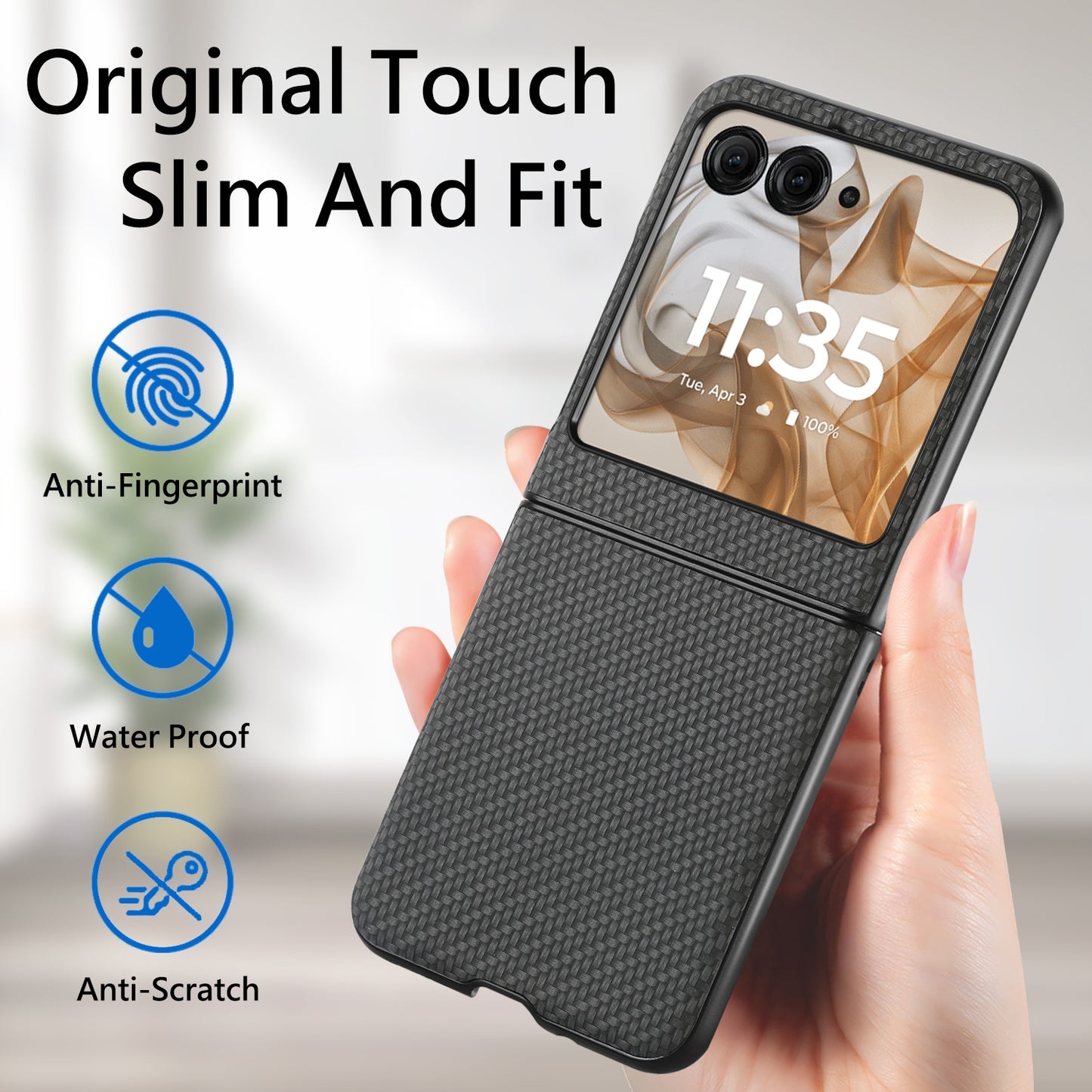 For Motorola Razr 50 Ultra Carbon Fiber Texture Leather Back Phone Case(Black)