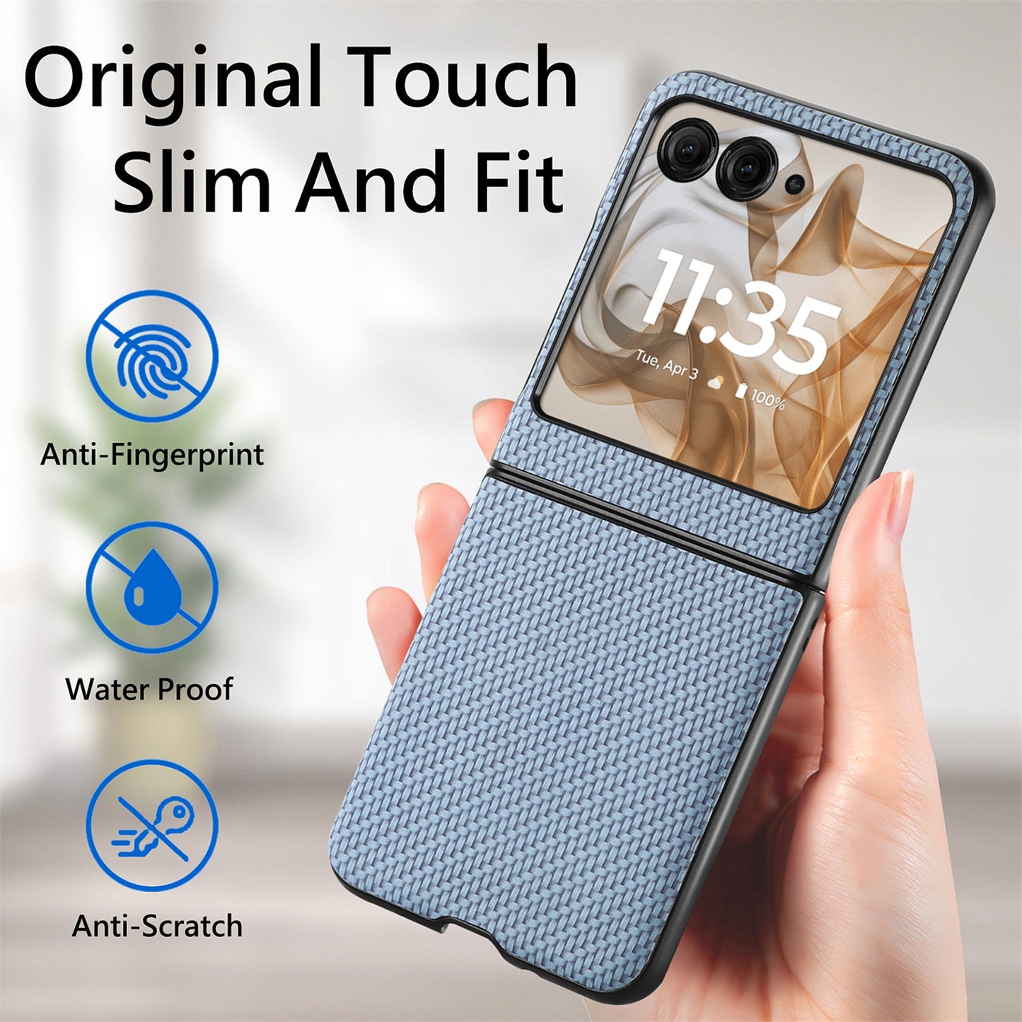 For Motorola Razr 50 Ultra Carbon Fiber Texture Leather Back Phone Case(Blue)