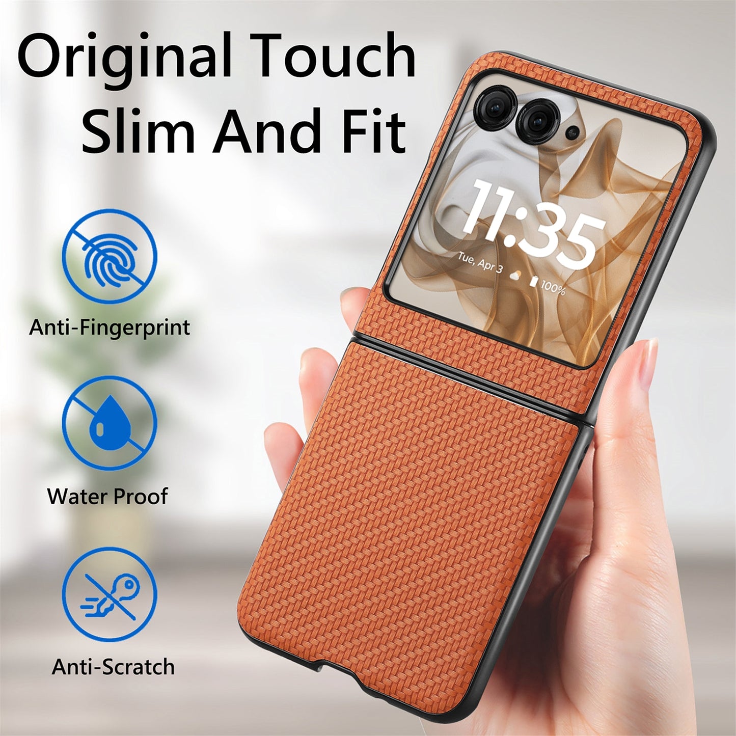 For Motorola Razr 50 Ultra Carbon Fiber Texture Leather Back Phone Case(Brown)