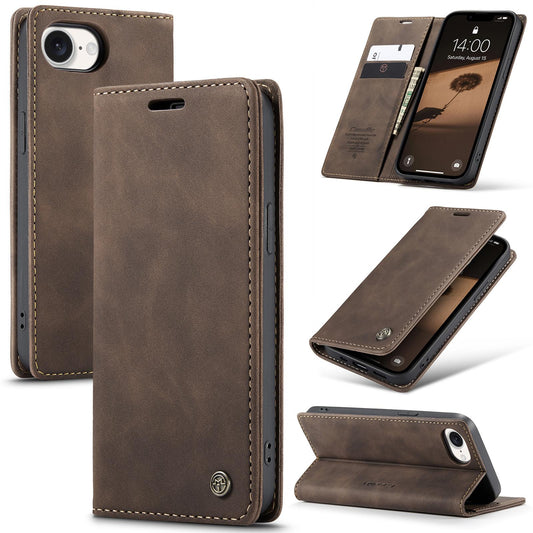 For iPhone 16e CaseMe 013 Multifunctional Horizontal Flip Leather Phone Case(Coffee)