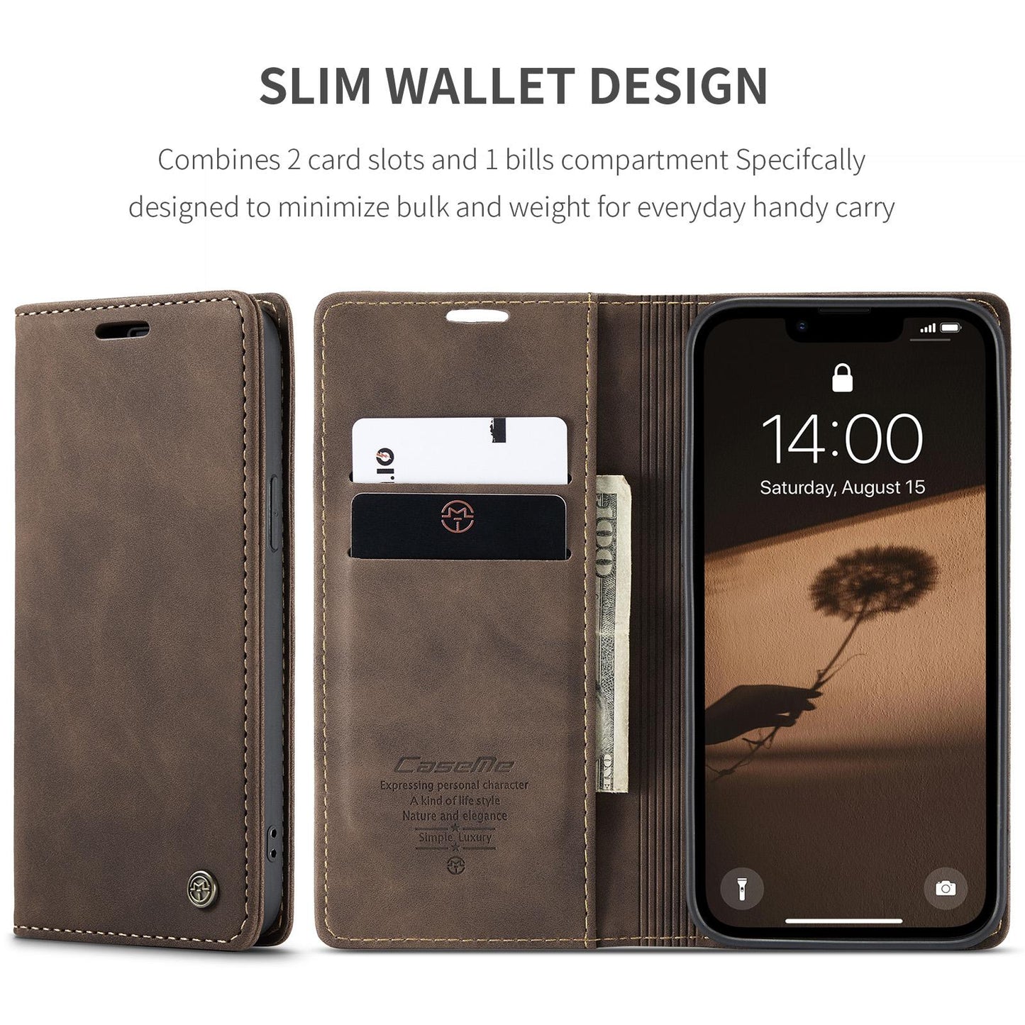 For iPhone 16e CaseMe 013 Multifunctional Horizontal Flip Leather Phone Case(Coffee)