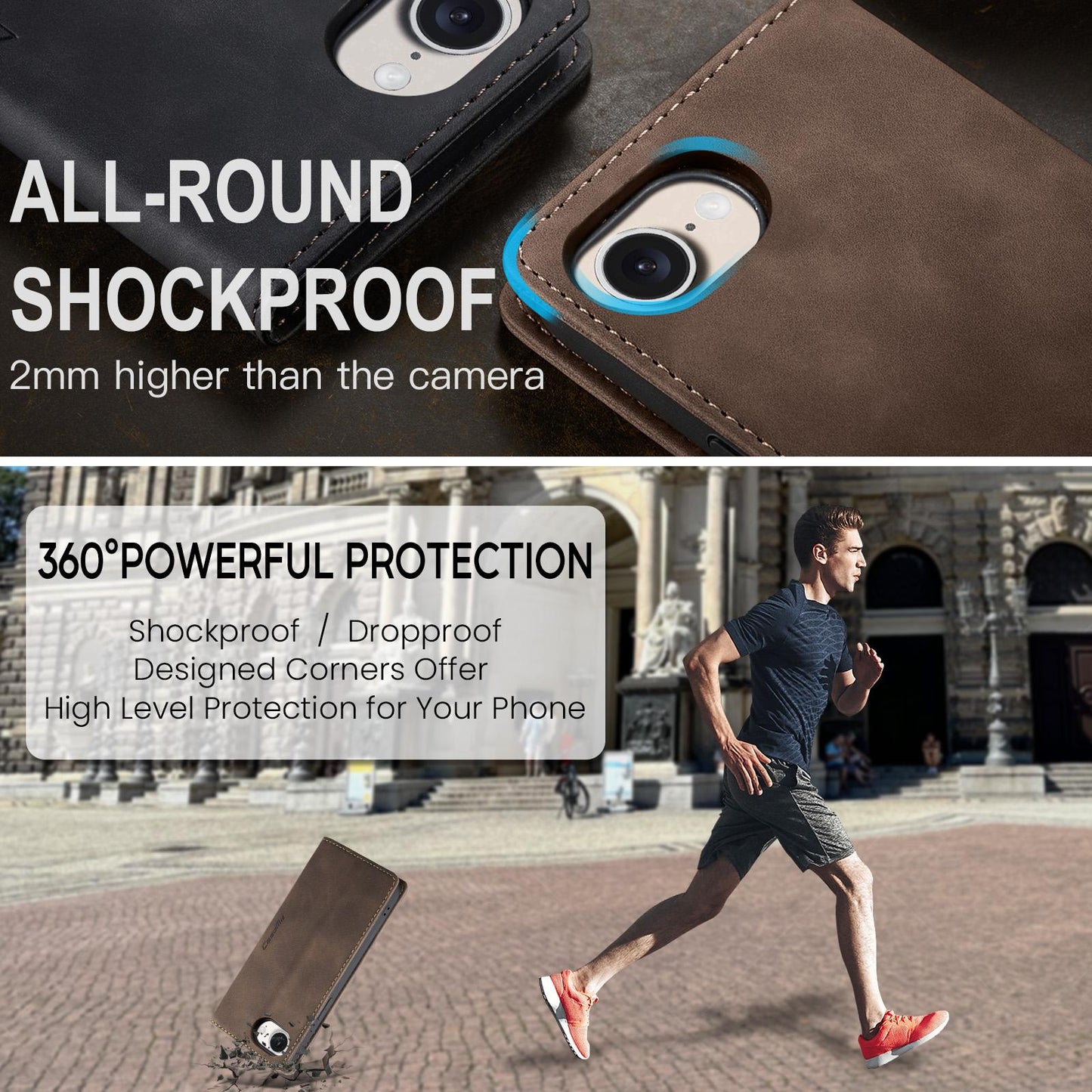 For iPhone 16e CaseMe 013 Multifunctional Horizontal Flip Leather Phone Case(Coffee)