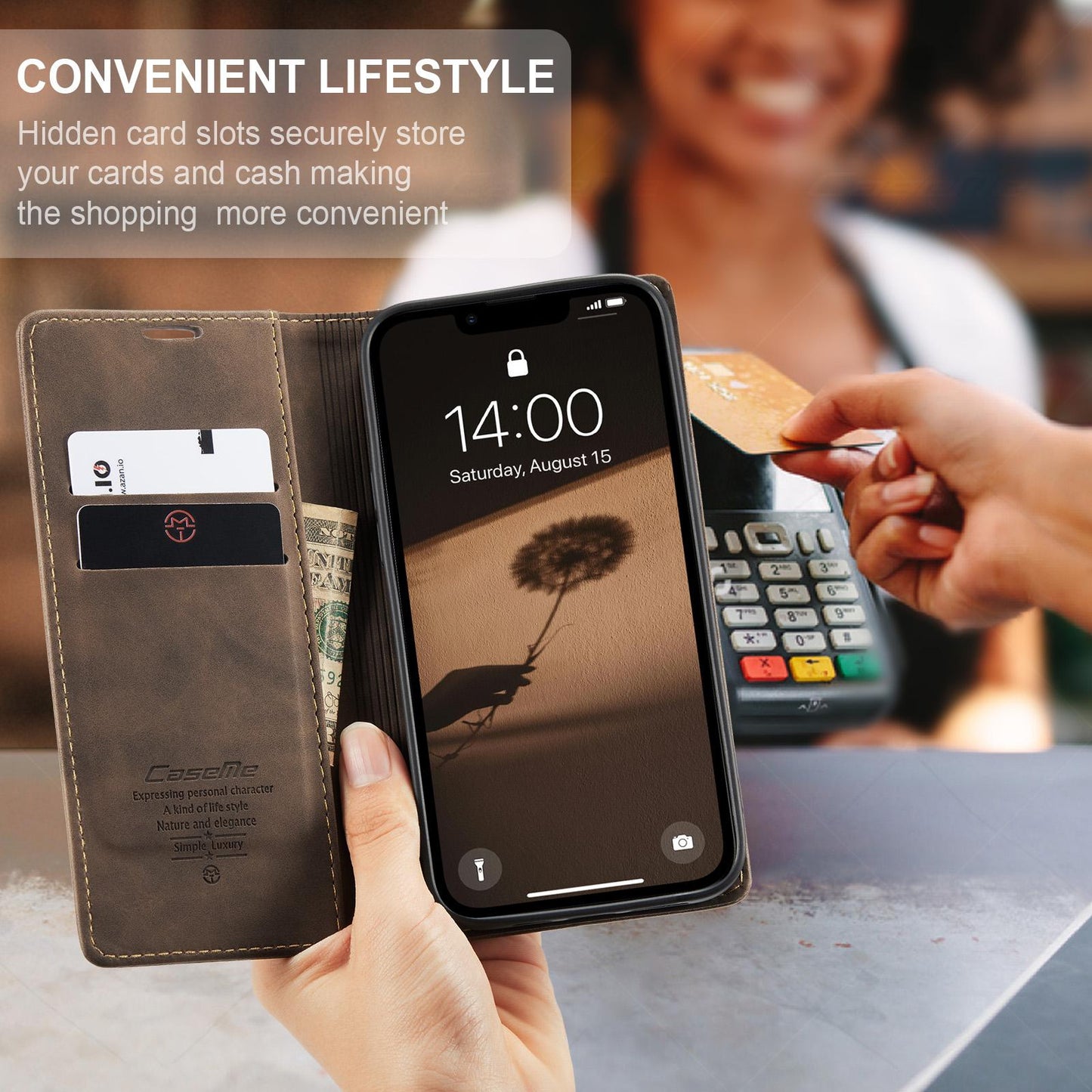 For iPhone 16e CaseMe 013 Multifunctional Horizontal Flip Leather Phone Case(Coffee)