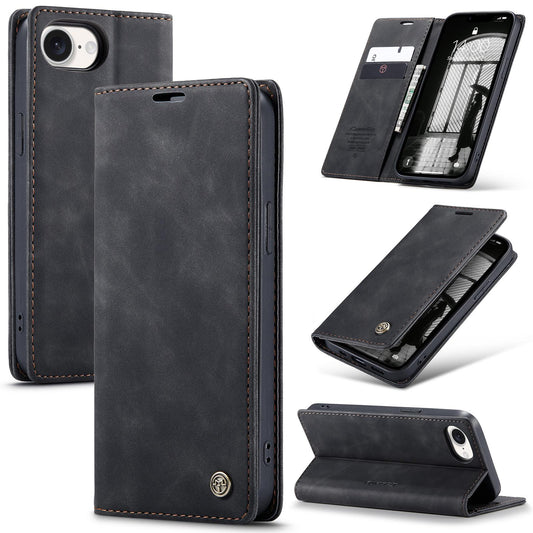 For iPhone 16e CaseMe 013 Multifunctional Horizontal Flip Leather Phone Case(Black)