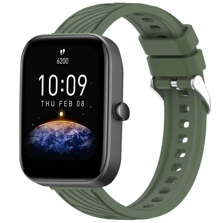 Stripe Texture 20mm Silicone Watch Band, For Amazfit GTS 4 Mini, For Amazfit Bip3