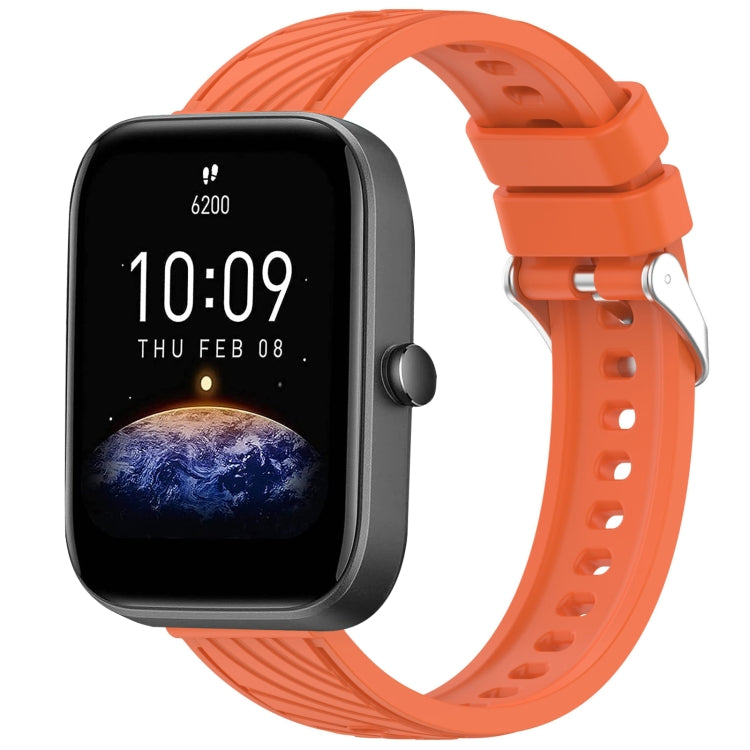 Stripe Texture 20mm Silicone Watch Band, For Amazfit GTS 4 Mini, For Amazfit Bip3