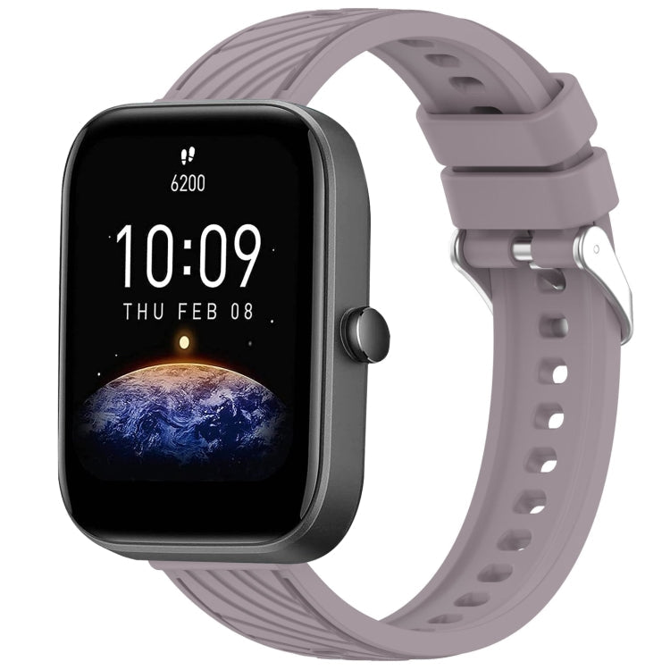 Stripe Texture 20mm Silicone Watch Band, For Amazfit GTS 4 Mini, For Amazfit Bip3