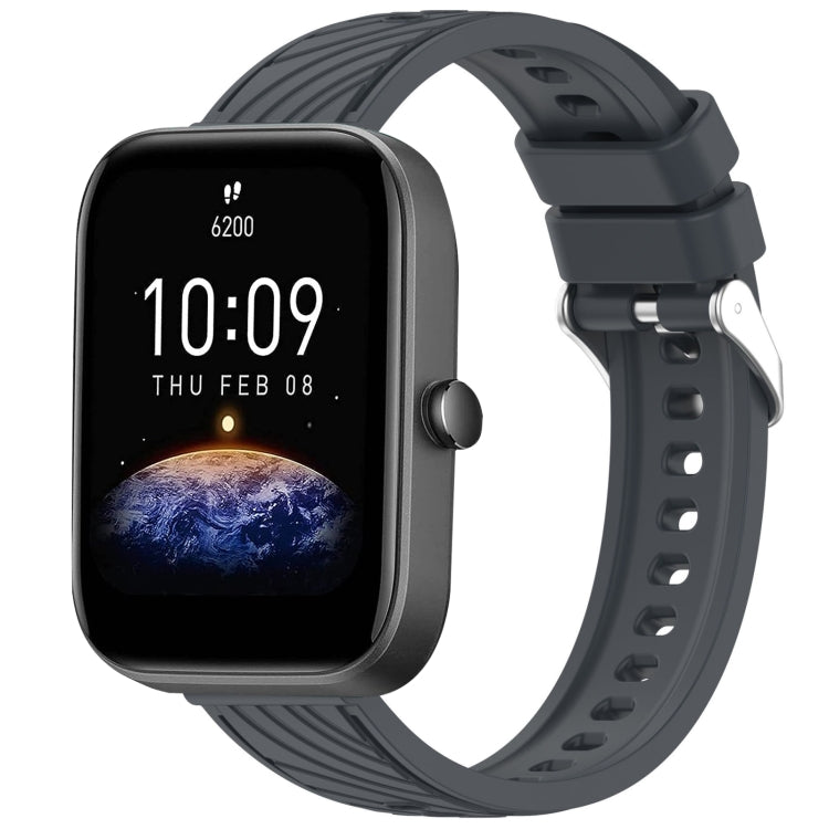 Stripe Texture 20mm Silicone Watch Band, For Amazfit GTS 4 Mini, For Amazfit Bip3