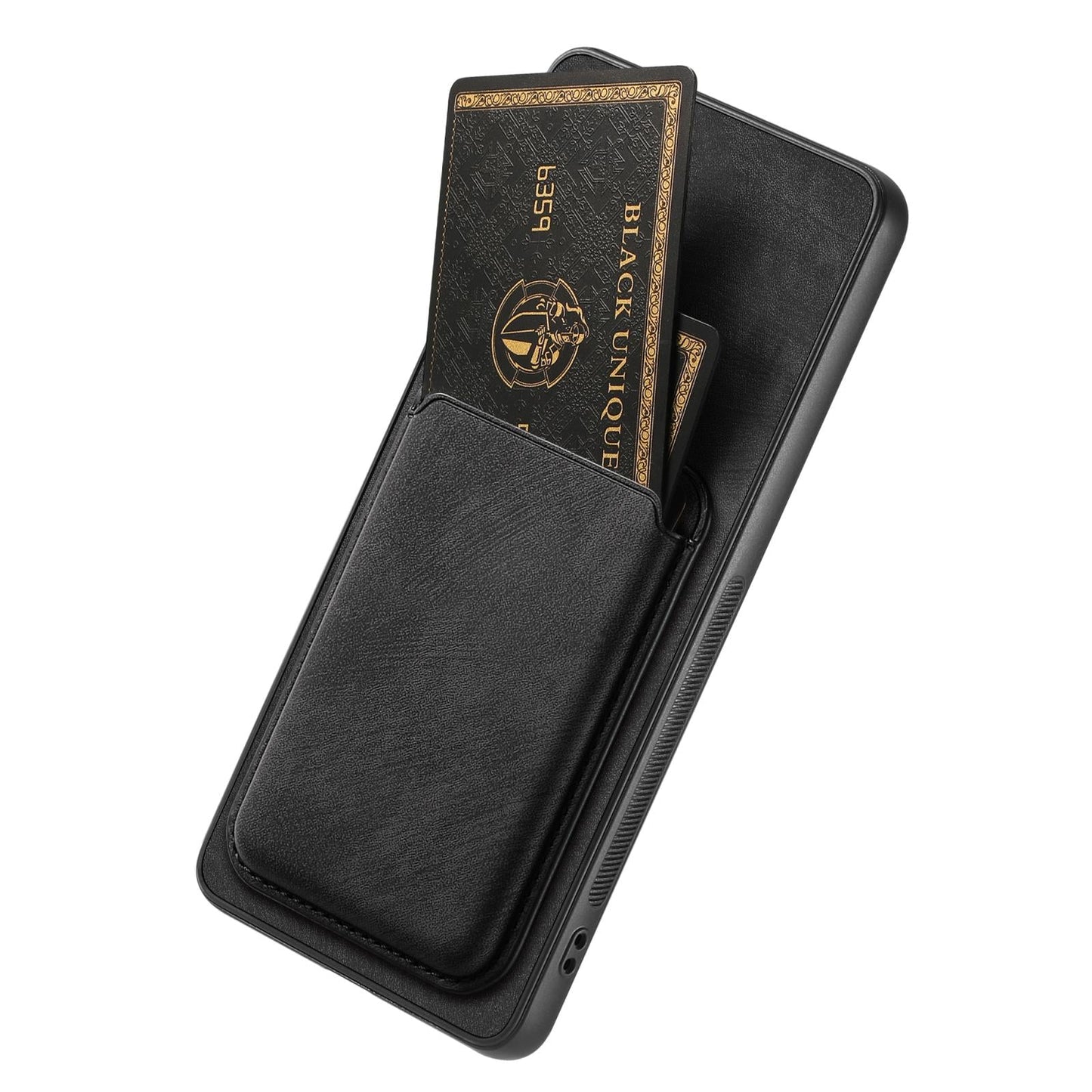 For iPhone 16e Retro Leather Card Bag Magnetic Phone Case(Black)