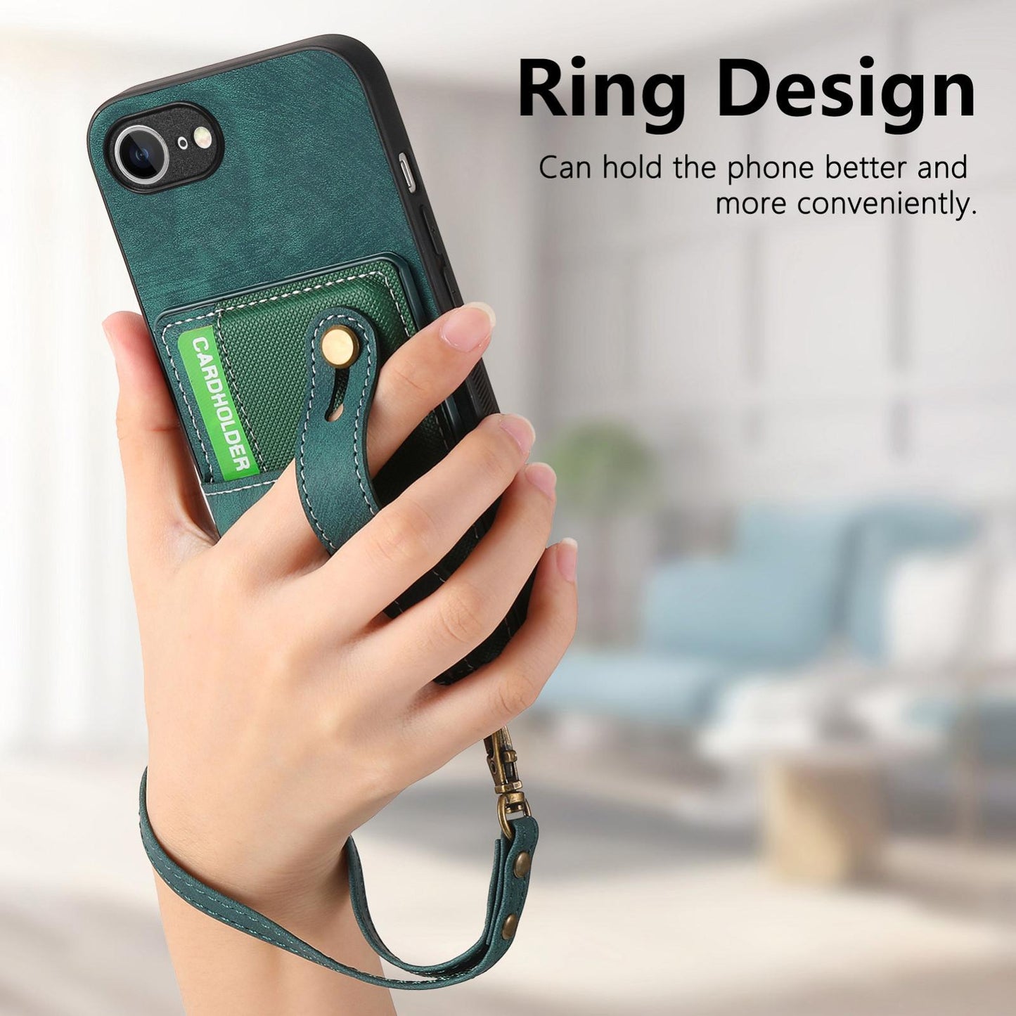 For iPhone 16e Retro Cross Wristband Wallet Leather Back Phone Case(Green)