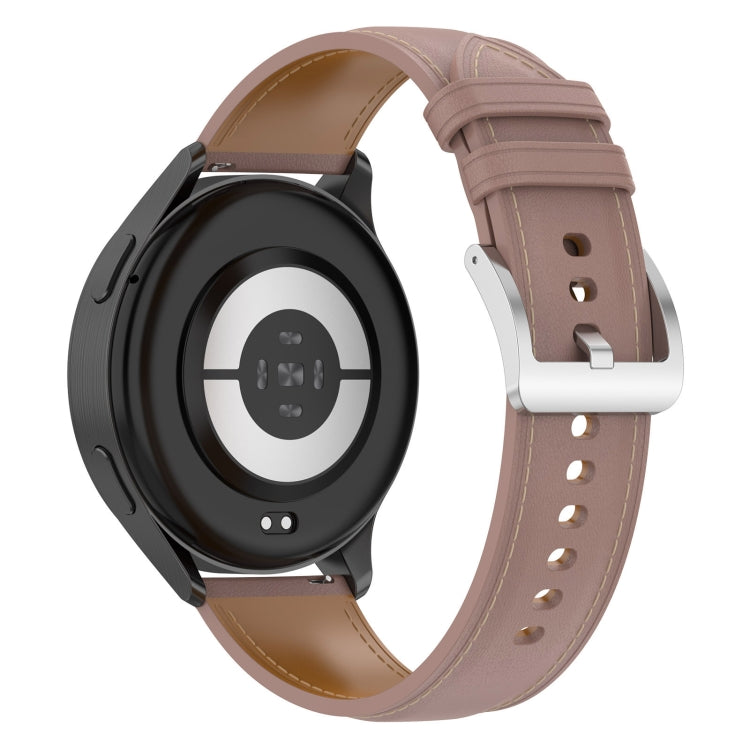 22mm Stainless Steel Quick Release Buckle Genuine Leather Watch Band, For Amazfit Bip 5 / GTR 4 / GTR 3