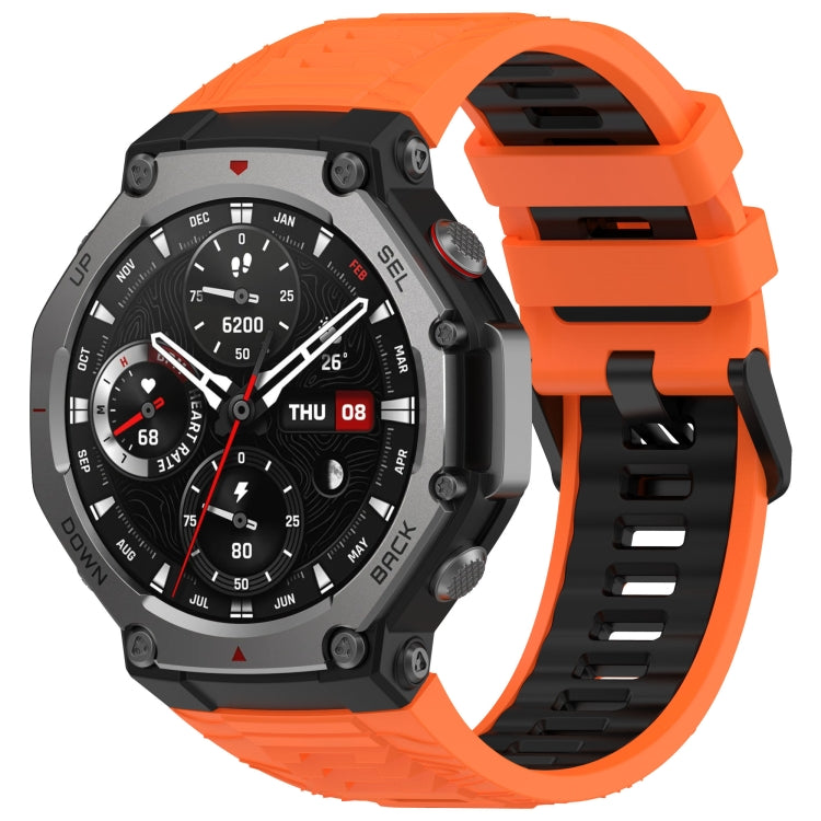 Two Tone Needle Buckle Silicone Watch Band, For Amazfit T-Rex 3
