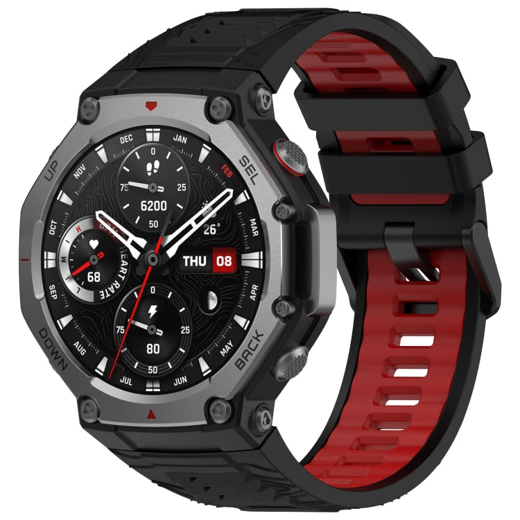 Two Tone Needle Buckle Silicone Watch Band, For Amazfit T-Rex 3