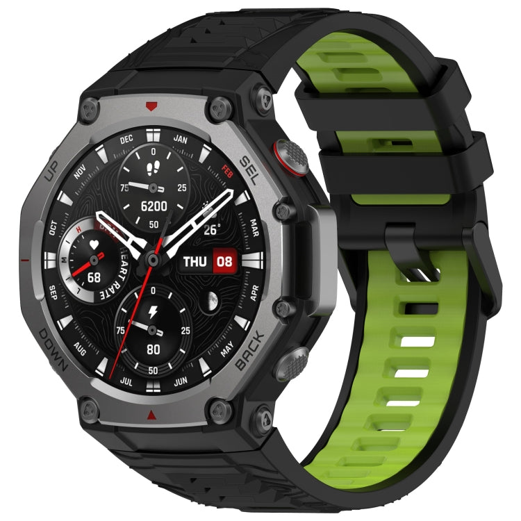 Two Tone Needle Buckle Silicone Watch Band, For Amazfit T-Rex 3