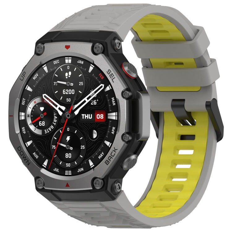 Two Tone Needle Buckle Silicone Watch Band, For Amazfit T-Rex 3