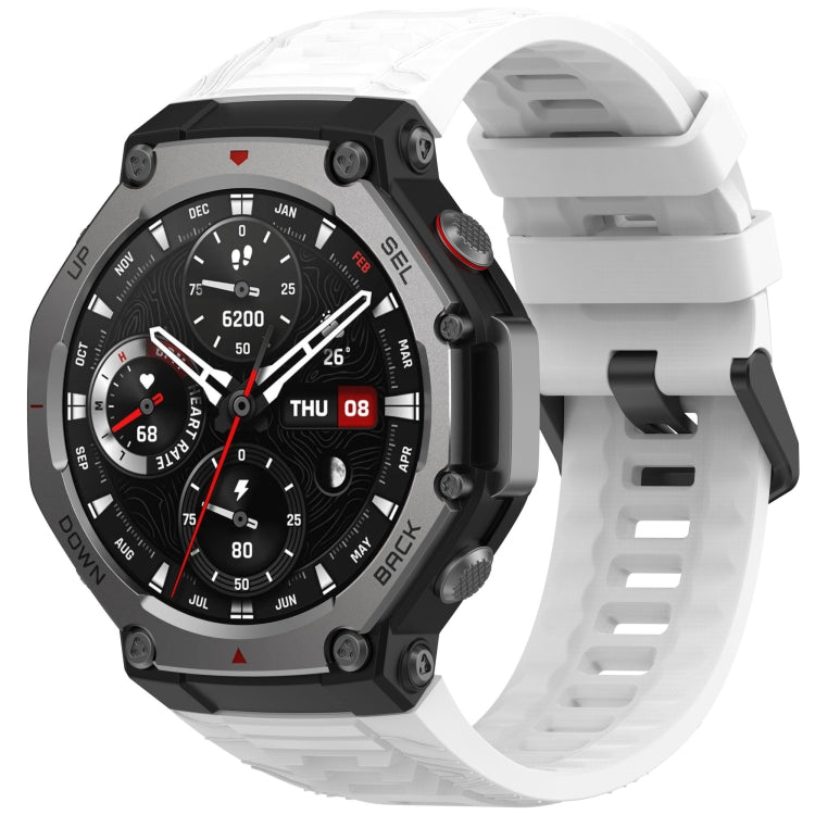 Solid Color Needle Buckle Silicone Watch Band, For Amazfit T-Rex 3