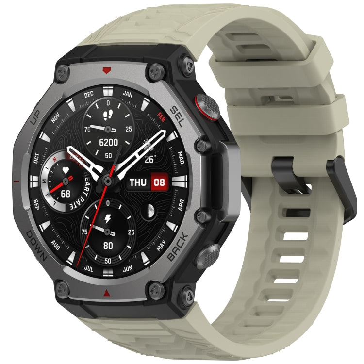 Solid Color Needle Buckle Silicone Watch Band, For Amazfit T-Rex 3