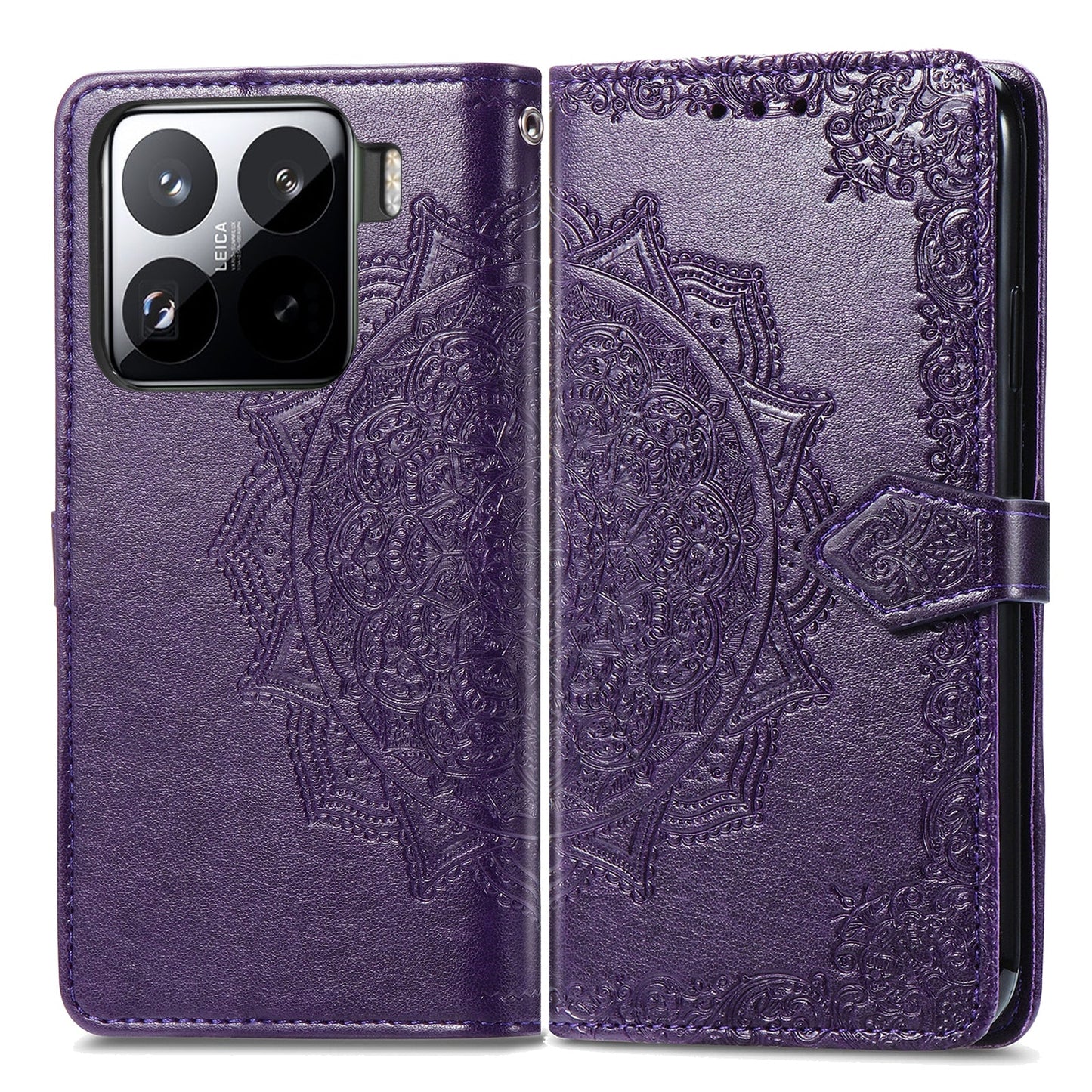 For Xiaomi 15 Mandala Flower Embossed Leather Phone Case(Purple)