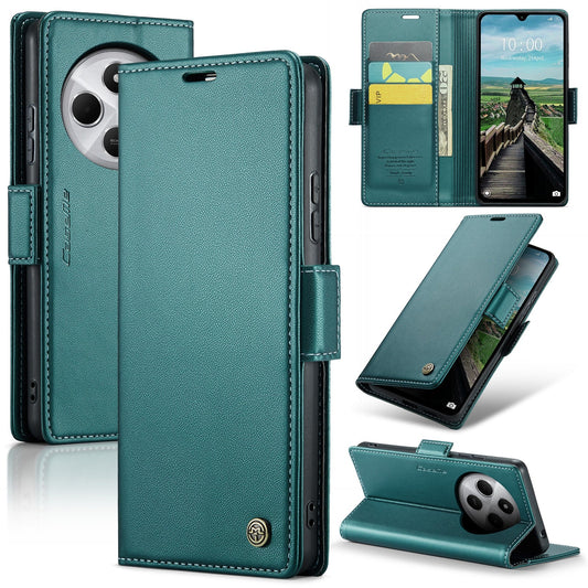 For Redmi 14C CaseMe 023 Butterfly Buckle Litchi Texture RFID Anti-theft Leather Phone Case(Green)