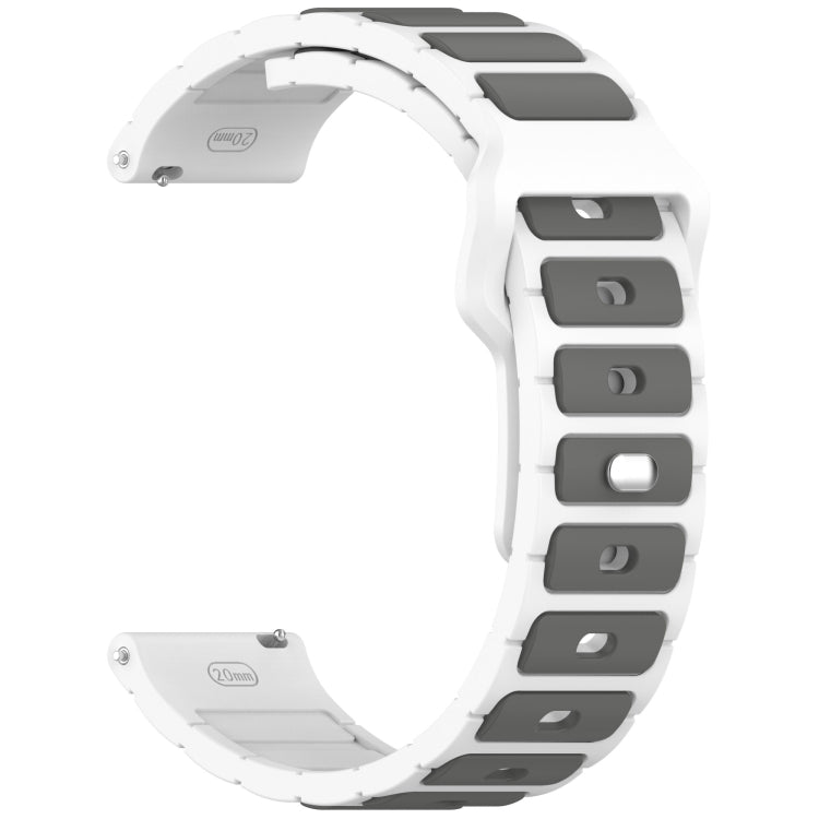 Flat Head Dual Color 22mm Quick Release Silicone Watch Band, For Amazfit Bip 5 / GTR 4 / GTR 3
