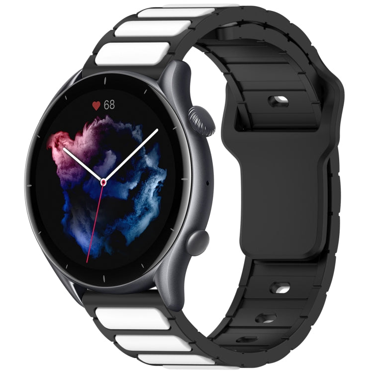 Flat Head Dual Color 22mm Quick Release Silicone Watch Band, For Amazfit Bip 5 / GTR 4 / GTR 3