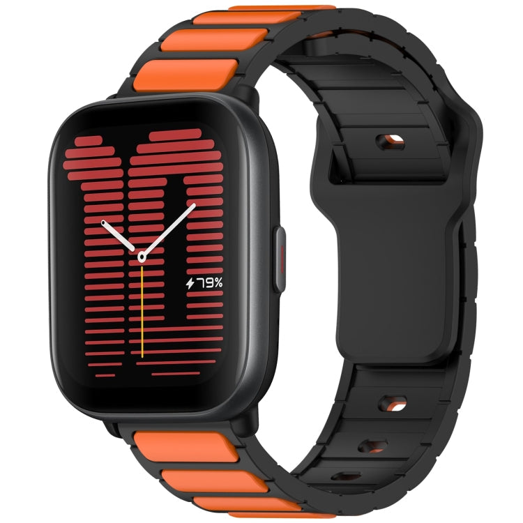 Flat Head Dual Color 20mm Quick Release Silicone Watch Band, For Amazfit Active / GTR Mini / Bip 3