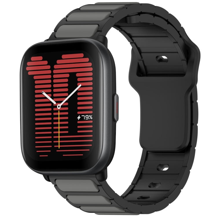 Flat Head Dual Color 20mm Quick Release Silicone Watch Band, For Amazfit Active / GTR Mini / Bip 3