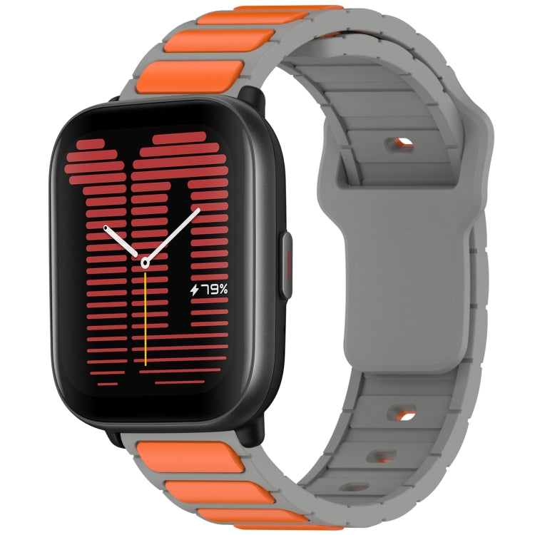 Flat Head Dual Color 20mm Quick Release Silicone Watch Band, For Amazfit Active / GTR Mini / Bip 3