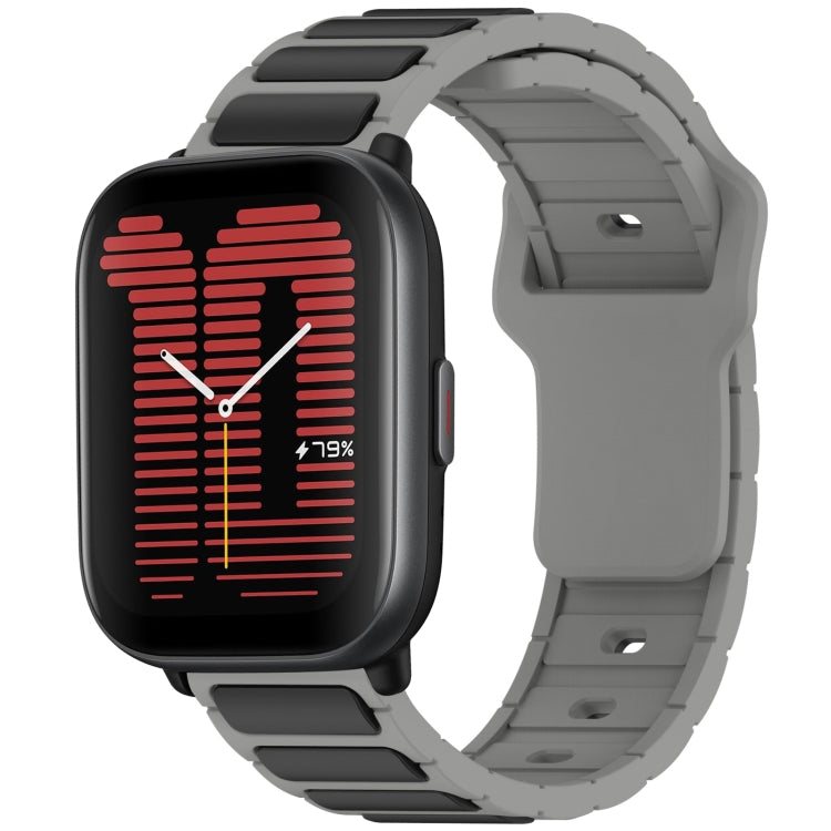 Flat Head Dual Color 20mm Quick Release Silicone Watch Band, For Amazfit Active / GTR Mini / Bip 3