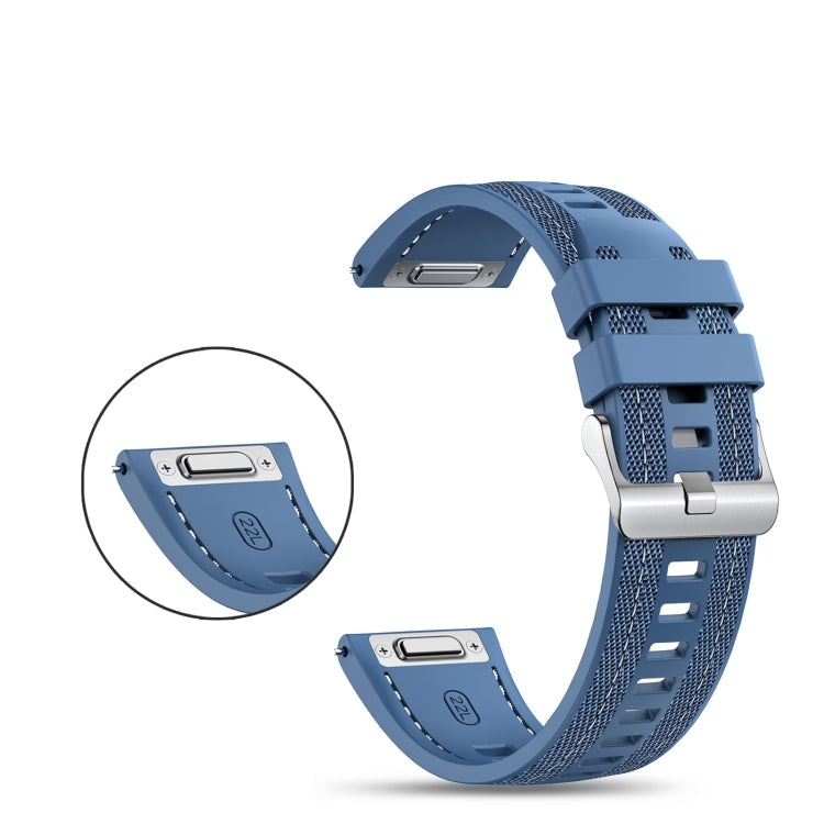 Push Connector 22mm Hybrid Nylon Silicone Watch Band, For Amazfit Bip 5 / GTR 4