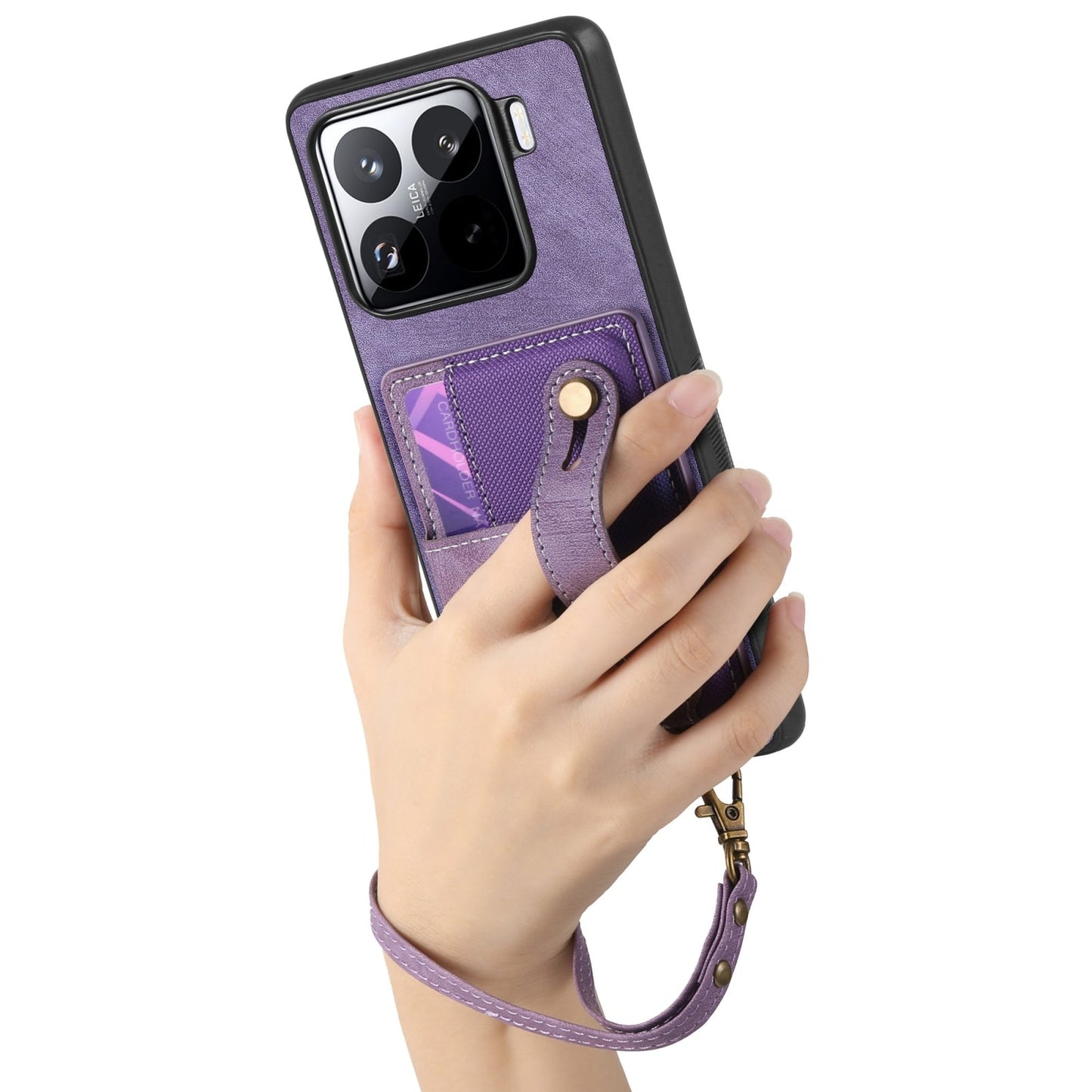 For Xiaomi 15 Retro Cross Wristband Wallet Leather Back Phone Case(Purple)